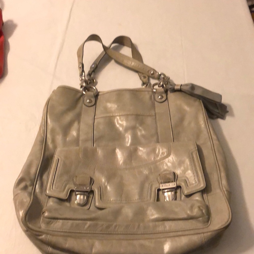 Light Grey Coach Leather Purse